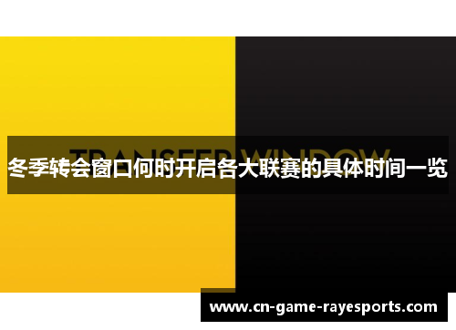 冬季转会窗口何时开启各大联赛的具体时间一览 冬季转会窗口何时开启各大联赛的具体时间一览